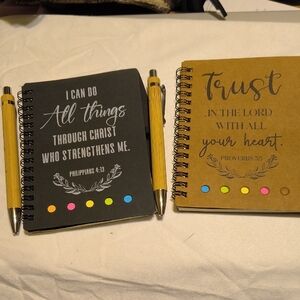 Set Of 2 Inspirational Journals With Pens Brand New